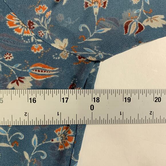 MISA Los Angeles Katryna Off Shoulder Ruffle Mini Dress Blue Floral M Cottage - Picture 7 of 9